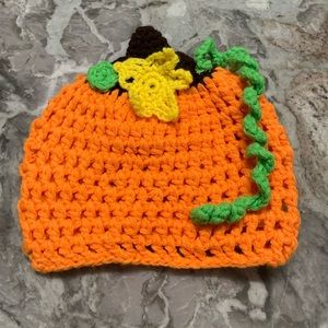 NEW Toddler Halloween Thanksgiving Pumpkin hat crochet baby boy beanie orange